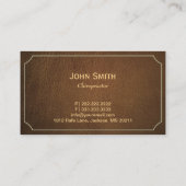  leder van chiropractor visitekaartje (Achterkant)