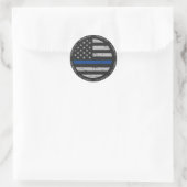  leder van de politie Thin Blue Line Dank u Ronde Sticker (Tas)