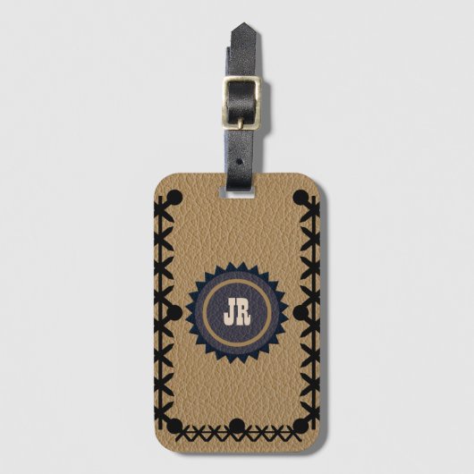 Leder van Zuidwestelijke Stijl Kijk Bagagelabel (Voorkant (verticaal))