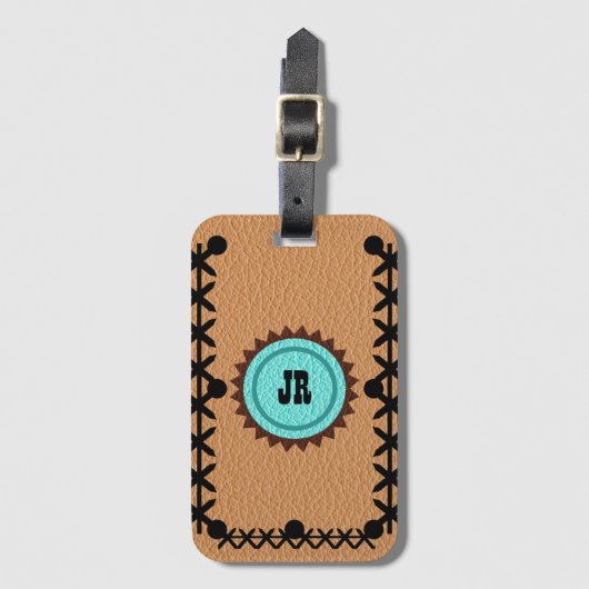 Leder van Zuidwestelijke Stijl Kijk Bagagelabel (Voorkant (verticaal))
