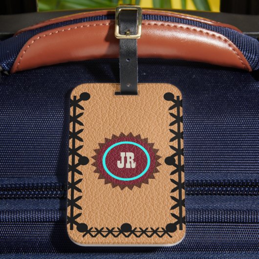 Leder van Zuidwestelijke Stijl Kijk Bagagelabel (Voorkant Insitu 2)