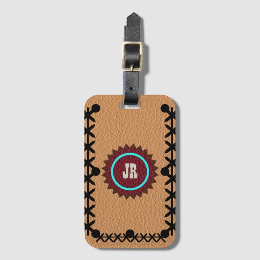 Leder van Zuidwestelijke Stijl Kijk Bagagelabel (Voorkant (verticaal))