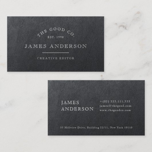  leder visitekaartje (Voorkant / Achterkant)