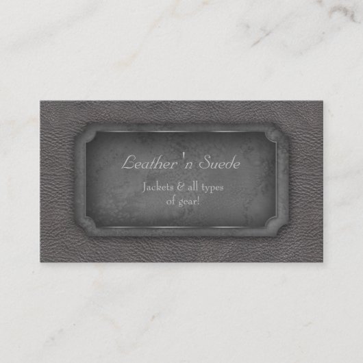 Leder Visitekaartje "n Suede (Voorkant)