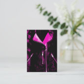 Leder visitekaartje roze (Staand voorkant)