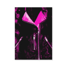 Leder visitekaartje roze