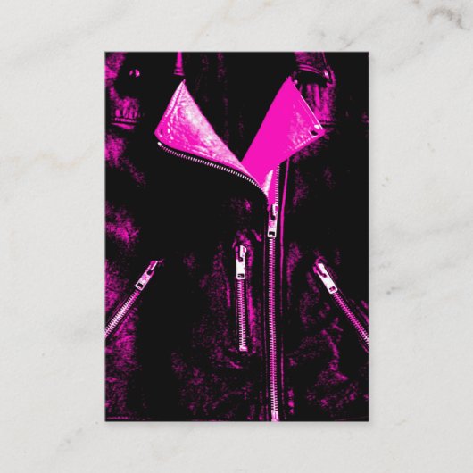 Leder visitekaartje roze (Voorkant)