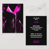 Leder visitekaartje roze (Voorkant / Achterkant)