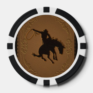 Leder Western Wild West Cowboy Rustiek Land Poker Chips
