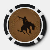 Leder Western Wild West Cowboy Rustiek Land Poker Chips (Achterkant)