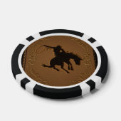 Leder Western Wild West Cowboy Rustiek Land Poker Chips (Enkel)