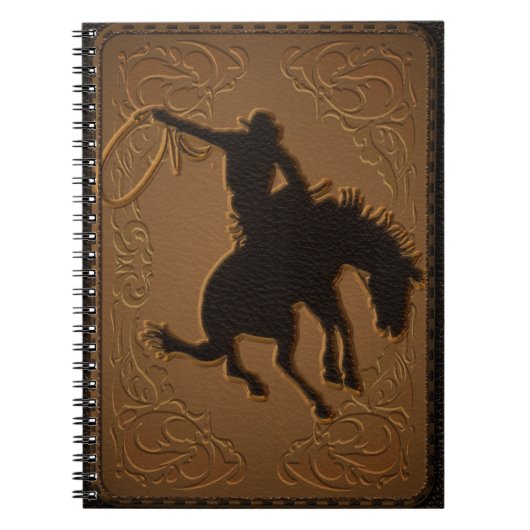 Leder Western Wilde West Rustic Land Cowboy Notitieboek (Voorkant)