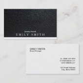 Leder / wit accent visitekaartje (Voorkant / Achterkant)