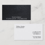 Leder / wit accent visitekaartje (Voorkant / Achterkant)