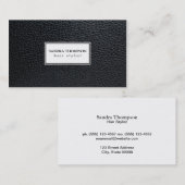 Leder/wit Lijst Visitekaartje (Voorkant / Achterkant)