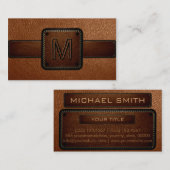 Leder ziet er bruin uit visitekaartje (Voorkant / Achterkant)