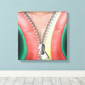 Leder ziet er uit als wandbekleding canvas afdruk (Insitu (Houten vloer))