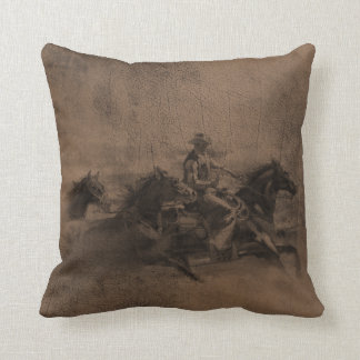 Leder ziet er Western uit Cowboy Reversible Pillow Kussen