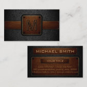 Leder ziet er zwart uit en bruin visitekaartje (Voorkant / Achterkant)