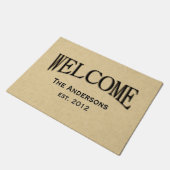 Leder ziet Welkome Gevonden Naam Deurmat (Schuin)