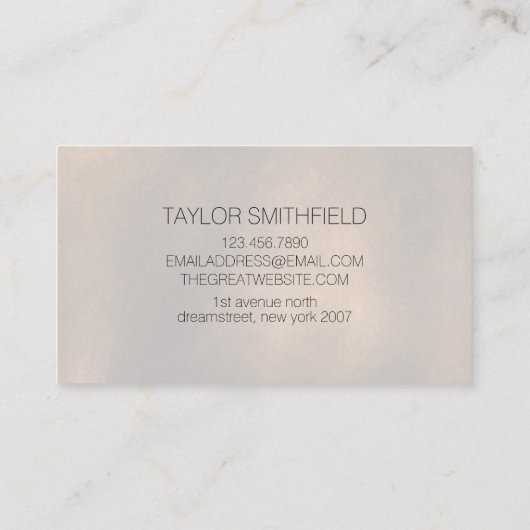 Lederbijtende textuur visitekaartje (Achterkant)