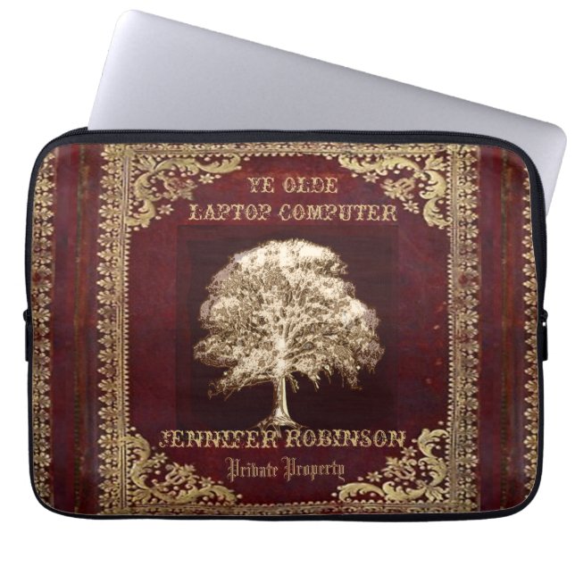  lederboek laptop sleeve (Voorkant)