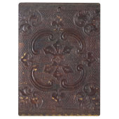 Lederboek van oude kernen klembord (Achterkant)