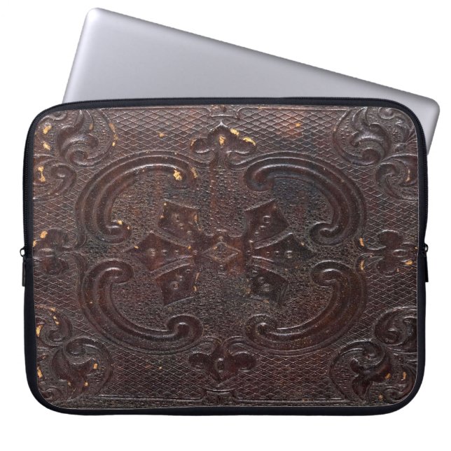 Lederboek voor valleder laptop sleeve (Voorkant)