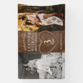 Lederen 3e bruiloft verjaardag hart partij spandoek (Verticaal)