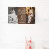 Lederen 3e bruiloft verjaardag hart partij spandoek (Insitu)