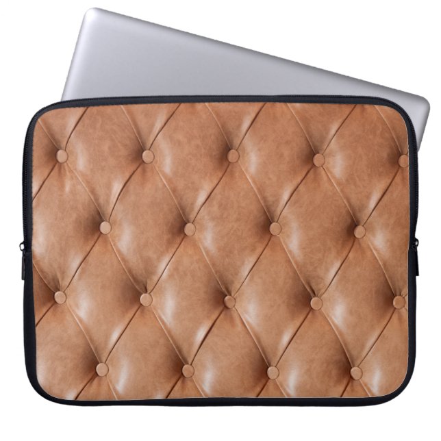 lederen achtergrond laptop sleeve (Voorkant)