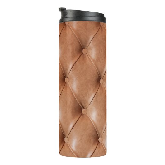 lederen achtergrond thermosbeker (Geroteerd rechts)