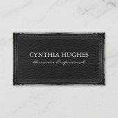 Lederen achtergrond | Zwart Antiek Lijst Visitekaartje (Voorkant)