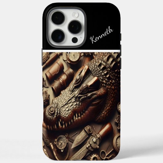 lederen alligator Case-Mate iPhone case (Achterkant)