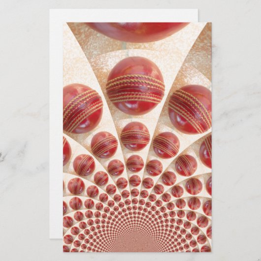 Lederen bal Rhythm Cricket Balls: Rhythmic Array Briefpapier (Voorkant / Achterkant)