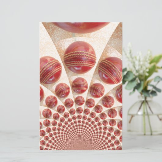 Lederen bal Rhythm Cricket Balls: Rhythmic Array Briefpapier (Staand voorkant)