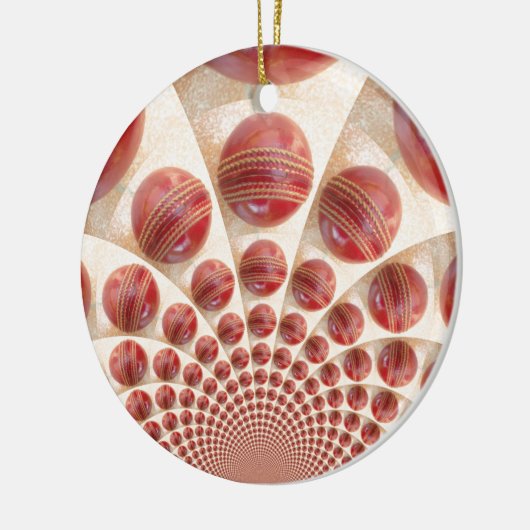 Lederen bal Rhythm Cricket Balls: Rhythmic Array Keramisch Ornament (Links)