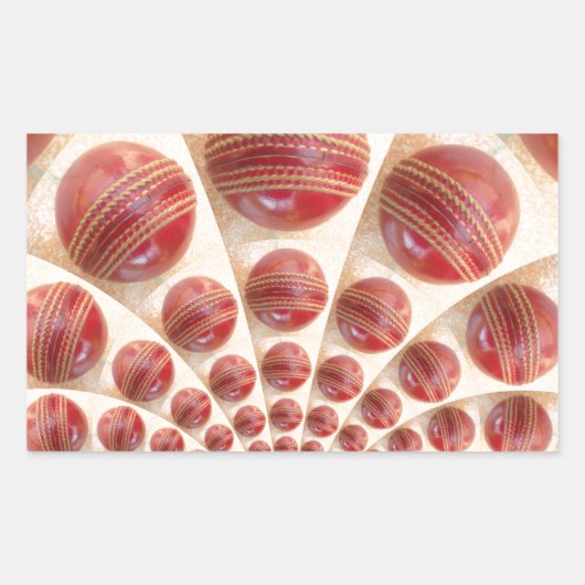 Lederen bal Rhythm Cricket Balls: Rhythmic Array Rechthoekige Sticker (Voorkant)