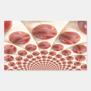Lederen bal Rhythm Cricket Balls: Rhythmic Array Rechthoekige Sticker