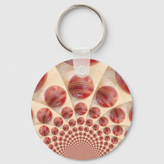 Lederen bal Rhythm Cricket Balls: Rhythmic Array Sleutelhanger (Voorkant)