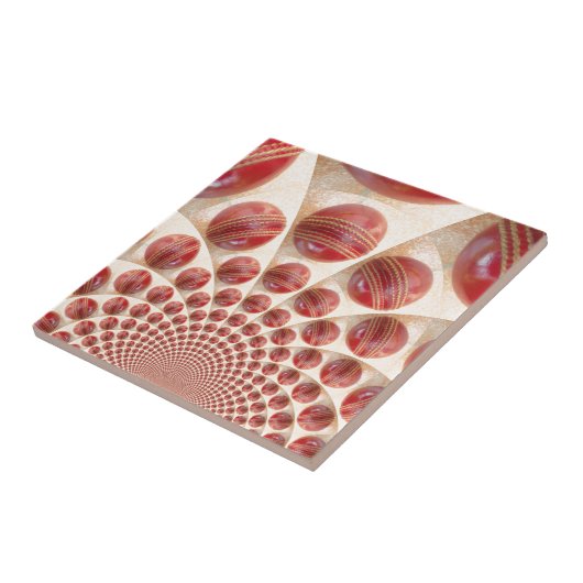 Lederen bal Rhythm Cricket Balls: Rhythmic Array Tegeltje (Zijkant)