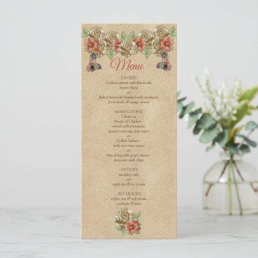 Lederen bloemen in het menu Cream Suede (Staand voorkant)