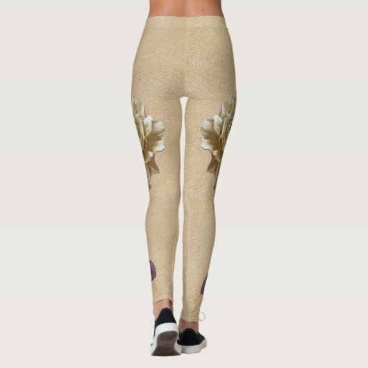 Lederen bloemen op Butter Cream Suede Leggings (Achterkant)