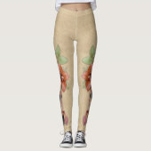 Lederen bloemen op Butter Cream Suede Leggings (Voorkant)