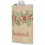 Lederen bloemen op Cream Suede Heupfles (Links)