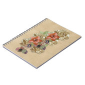 Lederen bloemen op Cream Suede Notitieboek (Linkerzijde)