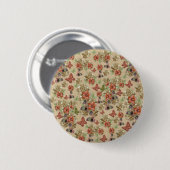 Lederen bloemen op Cream Suede Ronde Button 5,7 Cm (Voorkant /achterkant)