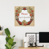 Lederen bloemen op het Cream Suede Guest Book Poster (Thuiskantoor)