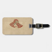 Lederen bloemen op Suede Bagagelabel (Voorkant horizontaal)