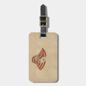 Lederen bloemen op Suede Bagagelabel (Voorkant verticaal)